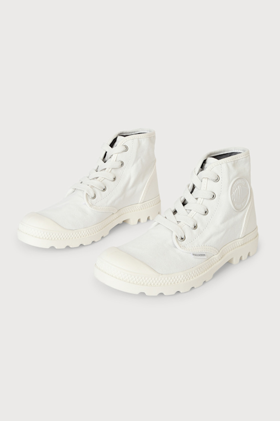 Pampa White Canvas Lug Sole High Top Sneakers 3