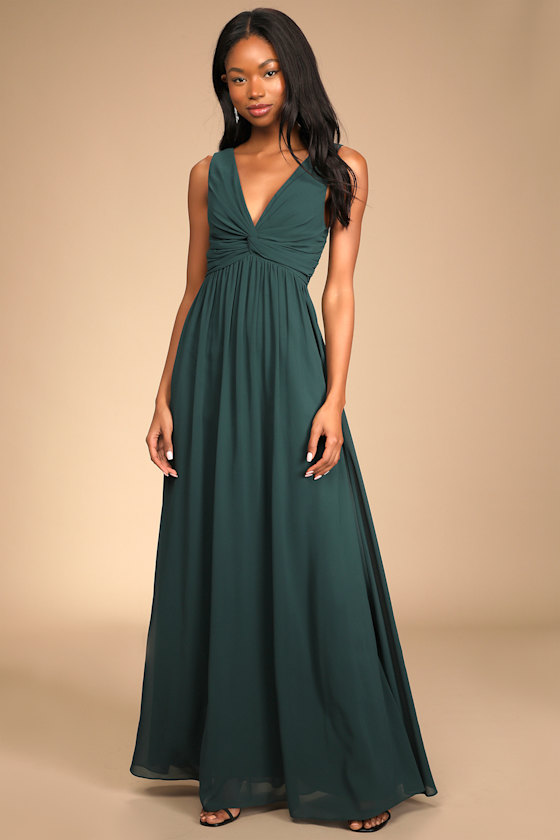 Easy To Love You Emerald Green Twist-Front Dress with Pockets 5