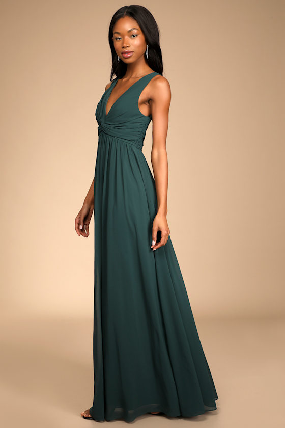 Easy To Love You Emerald Green Twist-Front Dress with Pockets 6