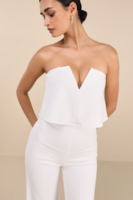Power of Love White Strapless Jumpsuit 1