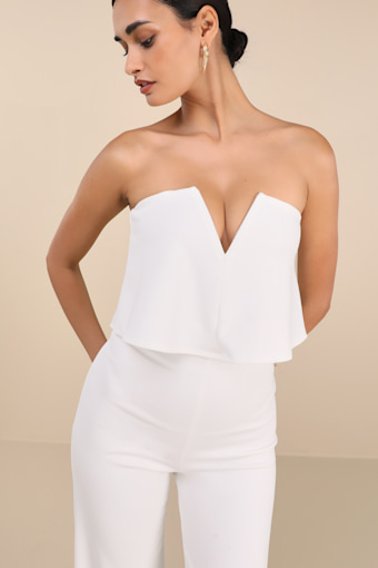 Power of Love White Strapless Jumpsuit 1