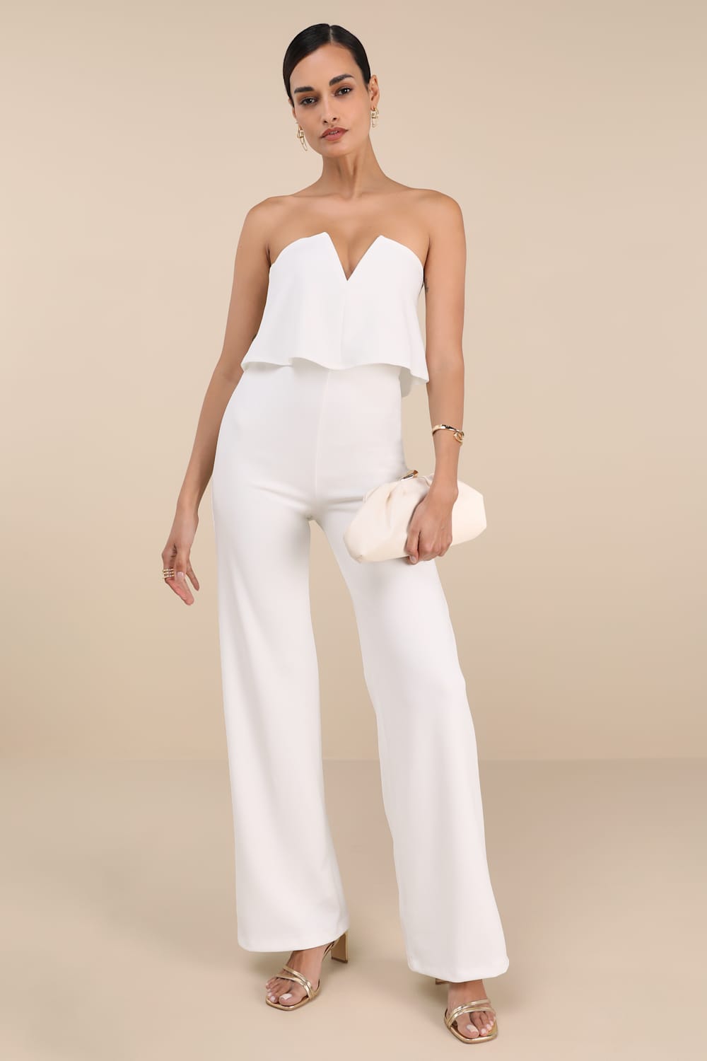 Power of Love White Strapless Jumpsuit