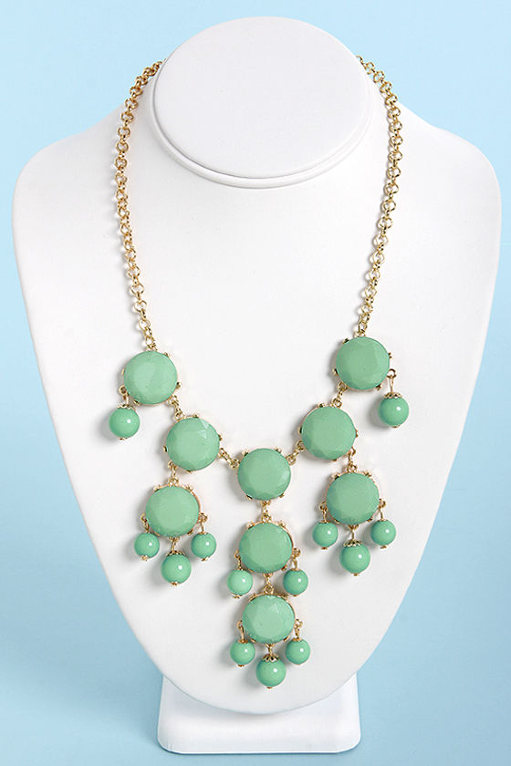 ★SENTIMENTS★ NO.233 [MINT GREEN] NECKLACE Beautiful Mint Green Necklace - Statement Necklace - Bib