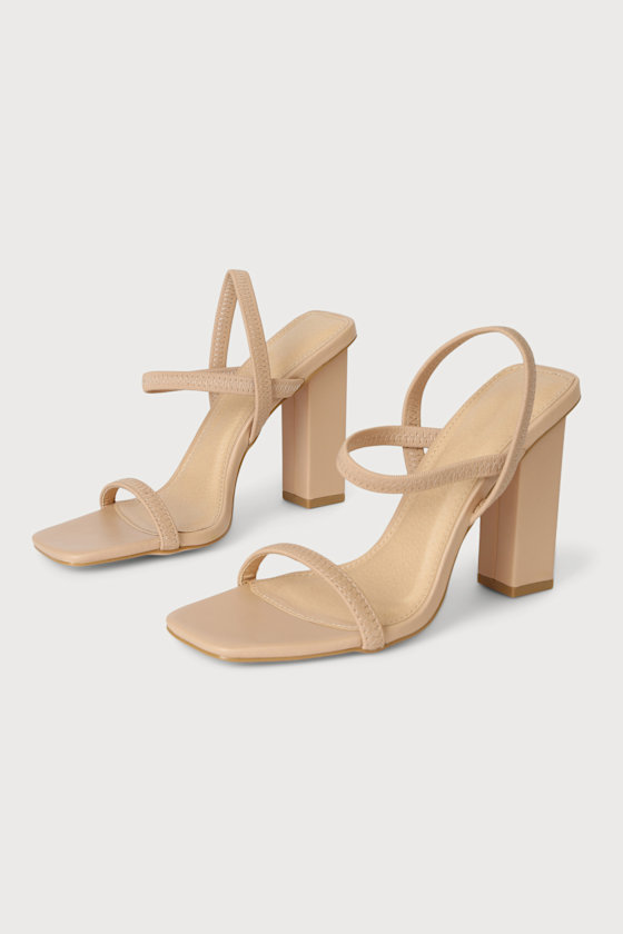 Shaylyn Light Nude Strappy High Heel Sandals 5