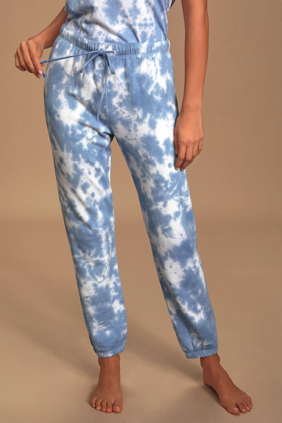 Cozy Livin' Light Blue Tie-Dye Joggers 8