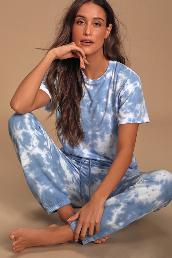 Cozy Livin' Light Blue Tie-Dye Tee 7