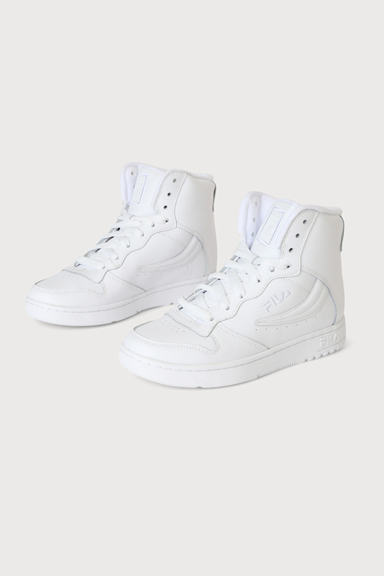 White leather high top trainers Clearance