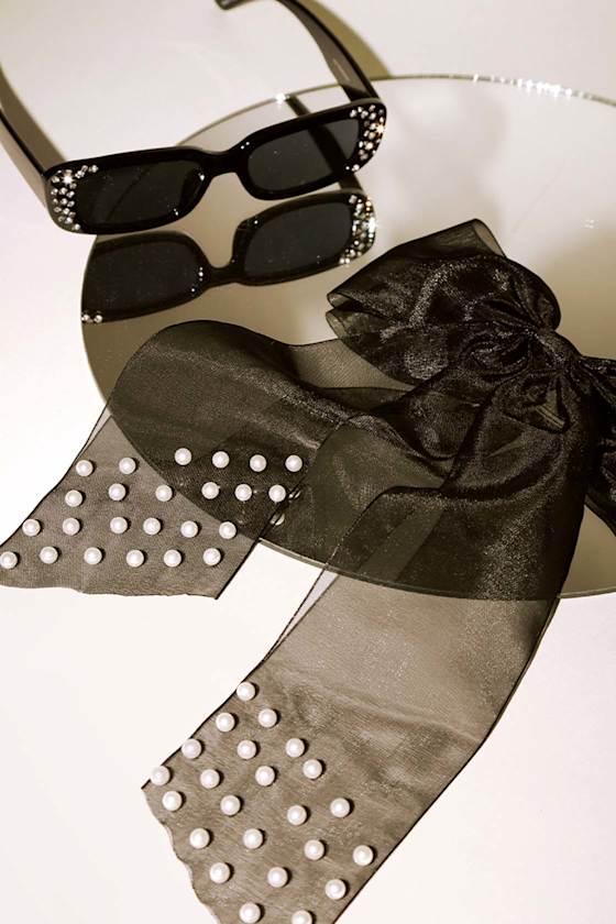 Famous Scene Black Rectangle Rhinestone Sunglasses 6