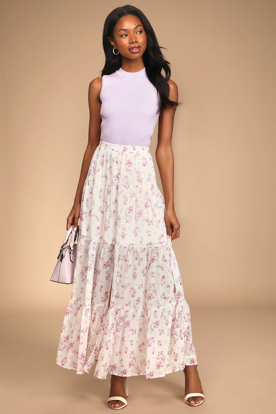 Buy Lapis Floral Tiered Maxi Skirt Online  The Label Life