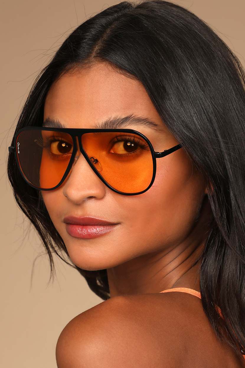 OTRA Ava Black - Black Aviator Sunglasses - Oversized  display picture 1