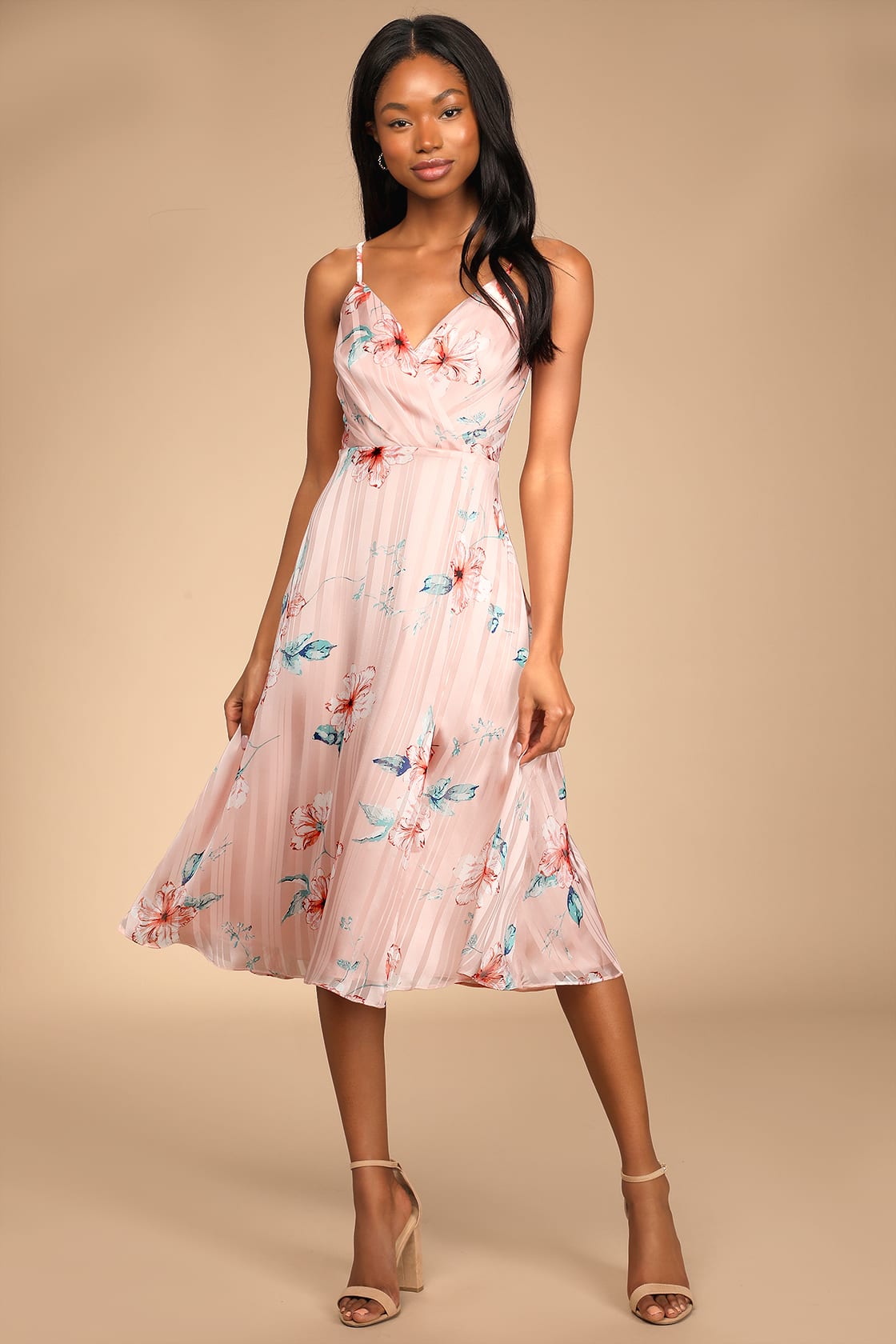 West Palm Beach, Florida Wedding Guest Pink Midi Dress