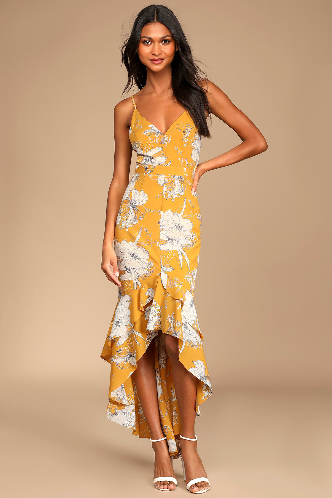 What to Wear to a Wedding in Miami, FL Wedding Guest Yellow High-Low Dress