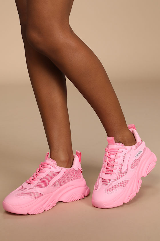 Steve Madden Possession Sneakers Hot Pink Sneakers Sneakers Lulus