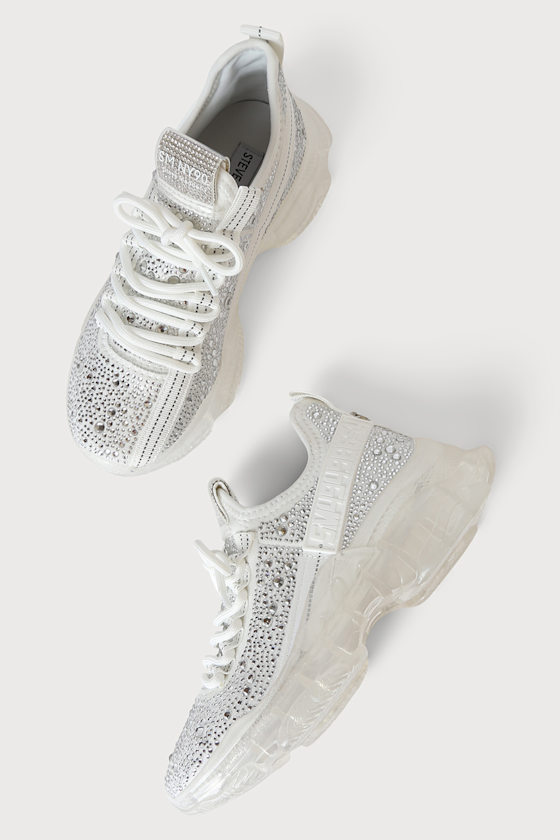 Maxima-R White Multi Rhinestone Chunky Sneakers 2