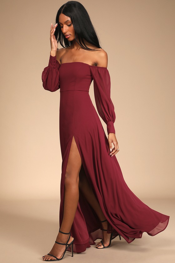 burgundy color dresses