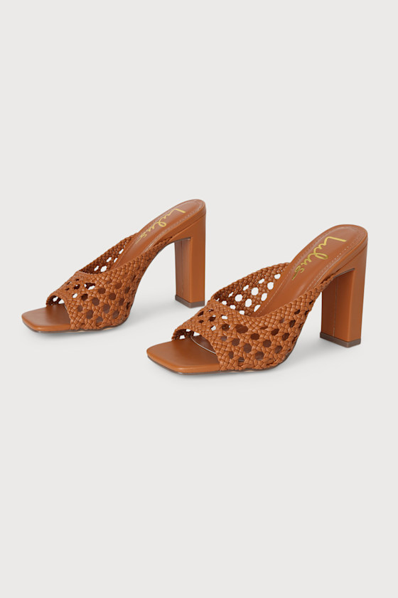 Lashaa Brown Woven High Heel Sandals 2
