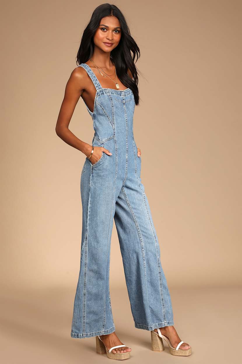 Women's Holiday Short Sleeve Flocked Denim Jumpsuit - Universal Thread Olive, Straight Leg, Size Regular