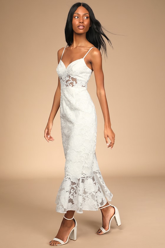 Lace trumpet midi store dress - Official Online Store Lace trumpet midi store dress - Official Online Store