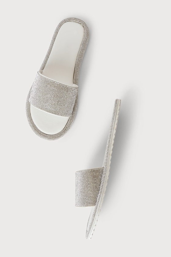 white sparkly slides