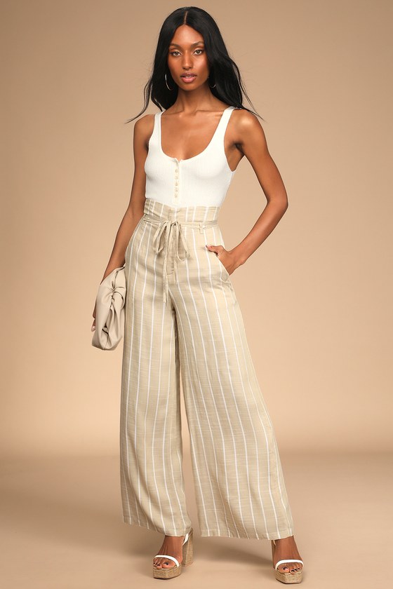 High Waist Striped Wide Leg Pants  Striped wide leg trousers Wide leg  pants outfit Striped wide leg pants