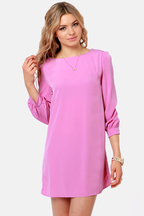 lilac shift dress