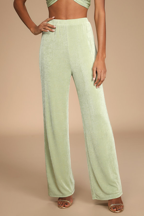 Make You Do a Double Take Green High-Waisted Wide-Leg Pants 3