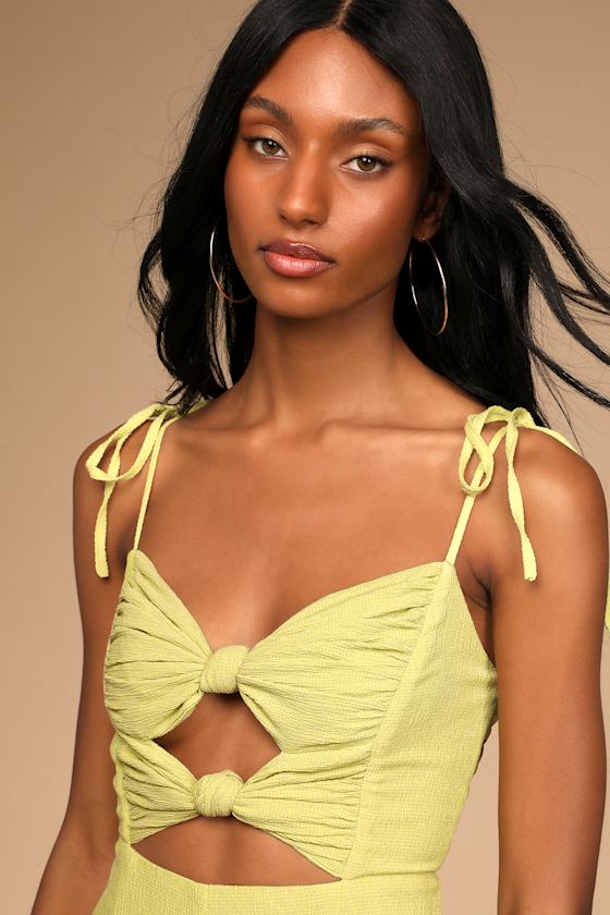 Good Press Light Green Knotted Wide Leg Jumpsuit 4