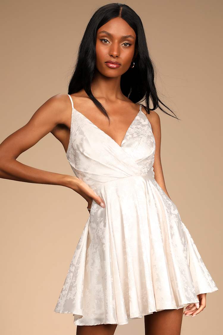 knee length dresses for ladies Grace Loves Lace Silky Satin Mini Moonshine main image 1