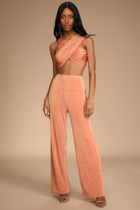 Make You Do a Double Take Copper High-Waisted Wide-Leg Pants 5