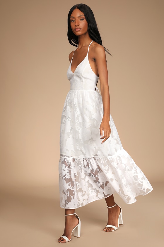 l'or Flower Jacquard Dress White ロル