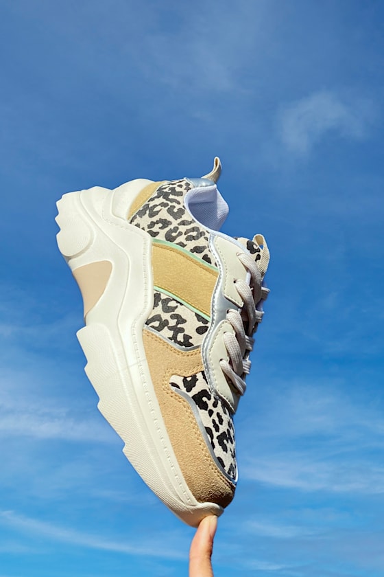 Mabelle Beige Leopard Chunky Sneakers 1
