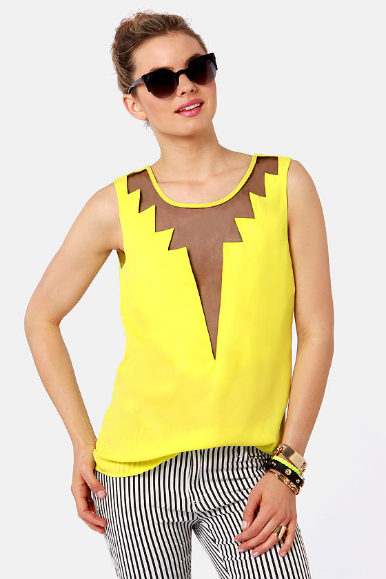 Cuts and Bolts Neon Yellow Top