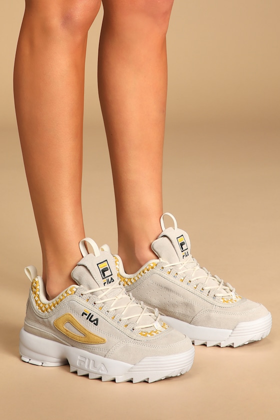 Disruptor II Woven Gardenia Multi Suede Leather Sneakers 1