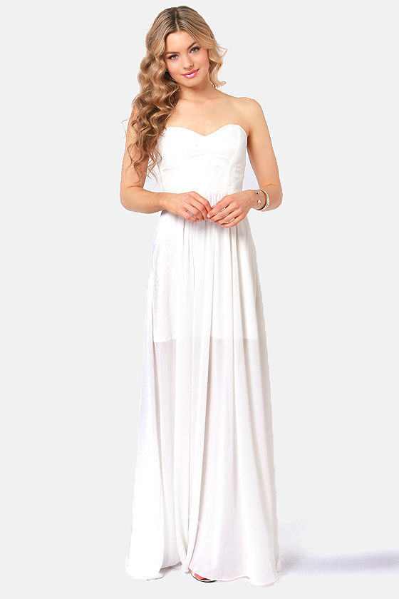 Long white shop dress lulus