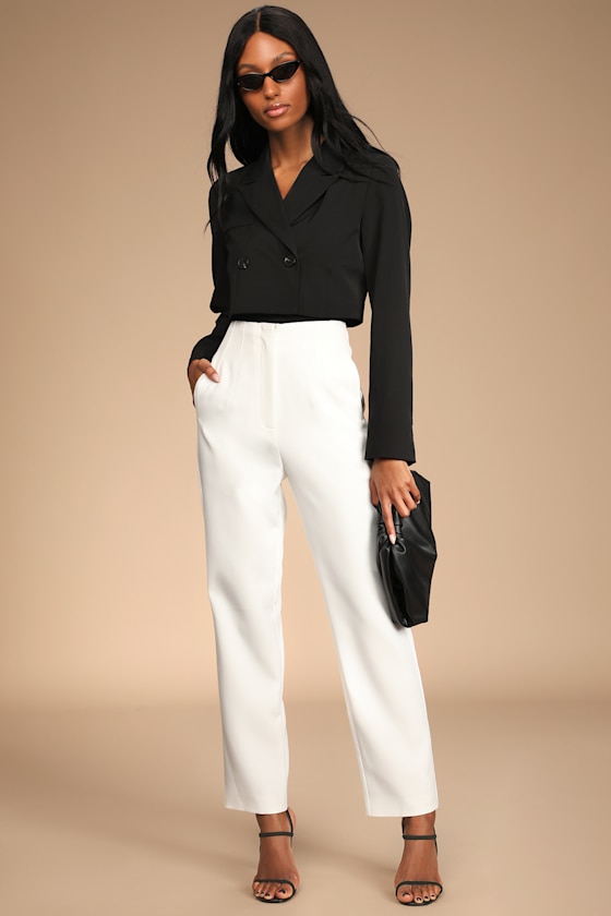 Build Your Dreams Ivory Straight Leg Trouser Pants 4