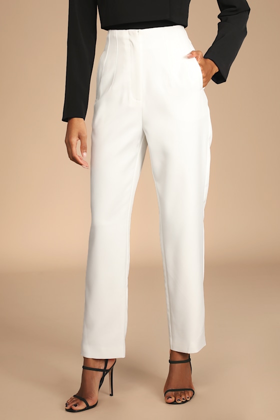 Build Your Dreams Ivory Straight Leg Trouser Pants 3