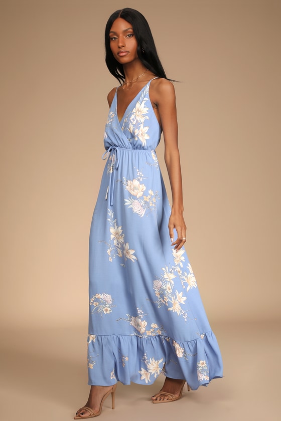 Brooke Gown in Blue Ikat Floral - Sachin & Babi