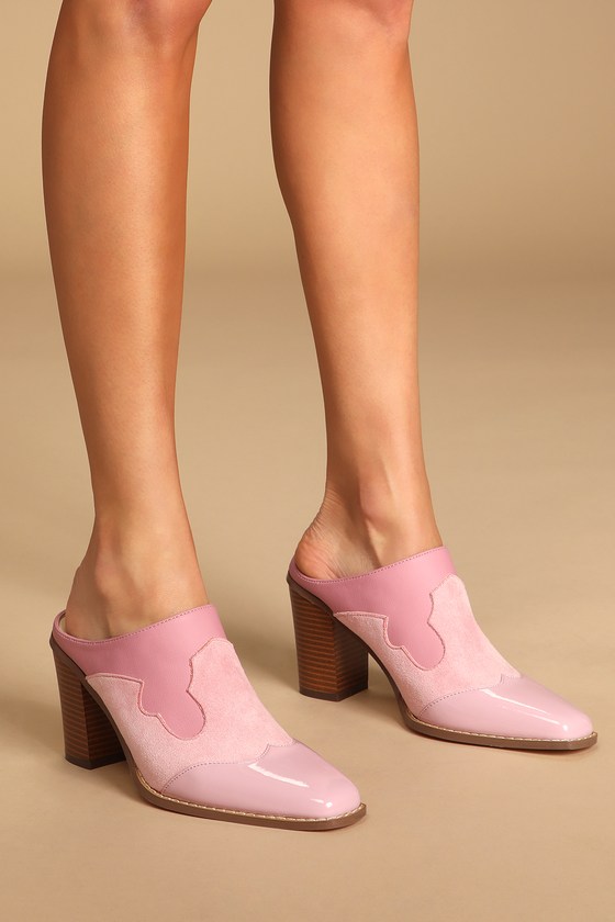 lulus.com | Lulio Pink Multi Squared Toe Heeled Western Mules