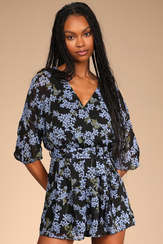 black floral romper
