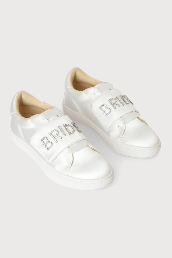 SB-Liana Ivory Satin Rhinestone Sneakers 3