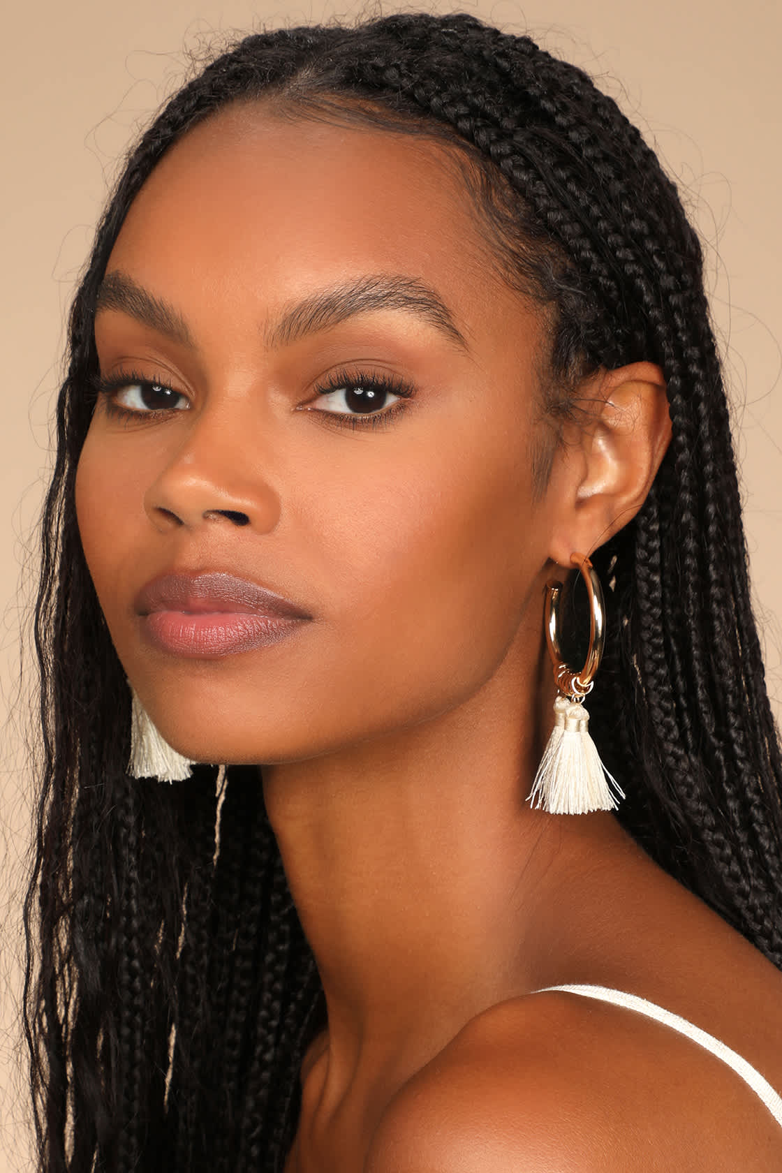 Gold Tassel Earrings Fringe Earrings Cream Tassel Earrings Lulus