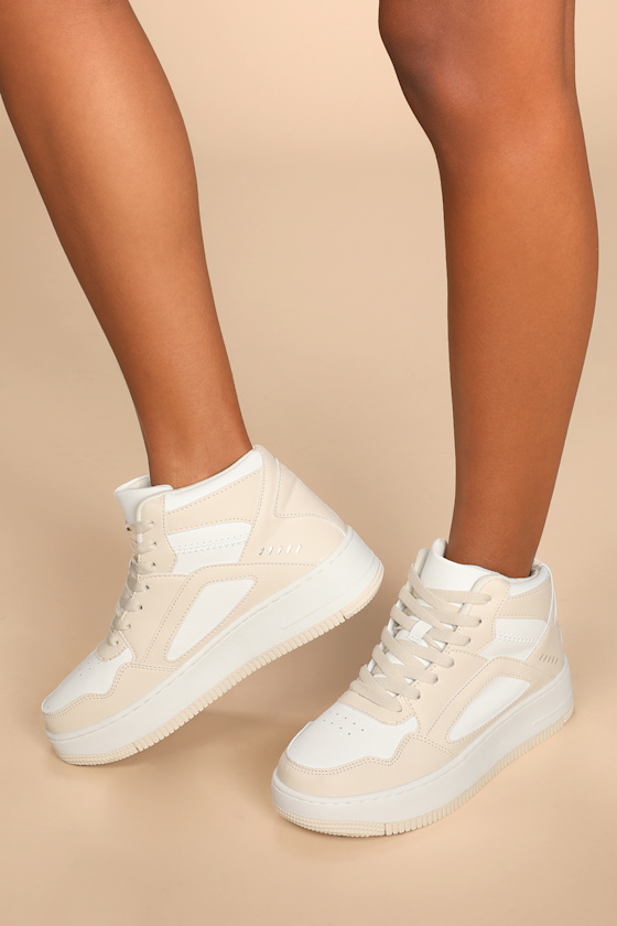 beige sneakers platform