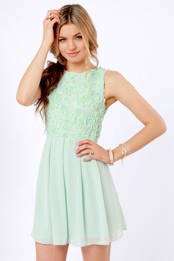 TFNC Sarah Dress - Mint Green Dress - Lace Dress - $90.00 - Lulus