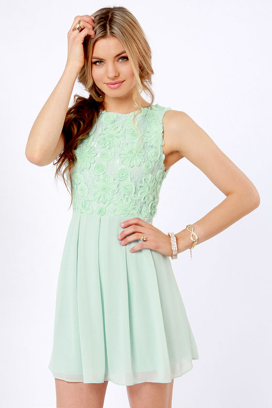 TFNC Sarah Dress Mint Green Dress Lace Dress 90.00 Lulus