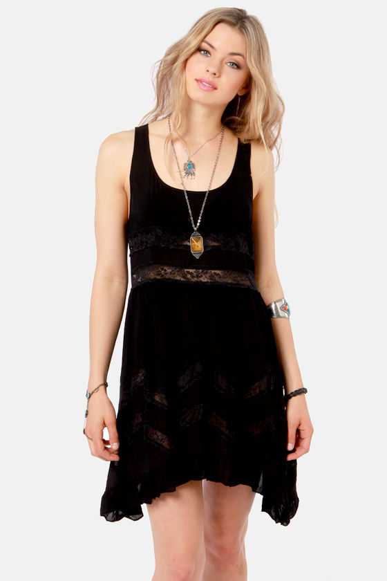 Cute Black Dress - Lace Dress - Tank Dress - $46.00 - Lulus