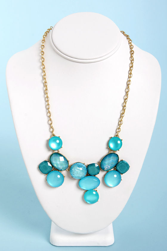 Stunning Statement Necklace - Stone Necklace - Blue Necklace - $18.00 ...