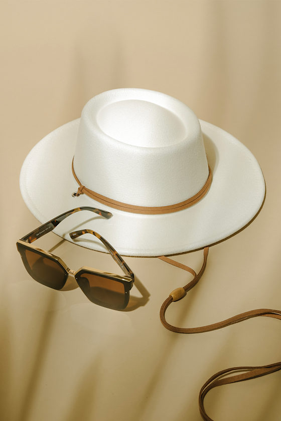 Natural Vibes Ivory Felt Fedora Hat 6
