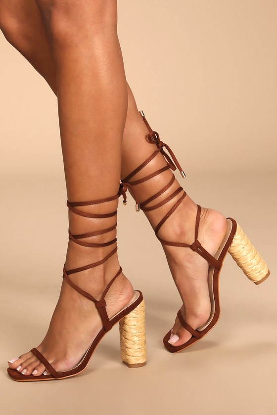 Brown strappy heels hi-res stock photography and images - Alamy