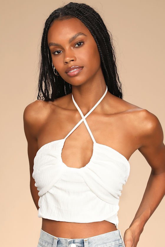 Follow the Breeze White Halter Crop Top 4