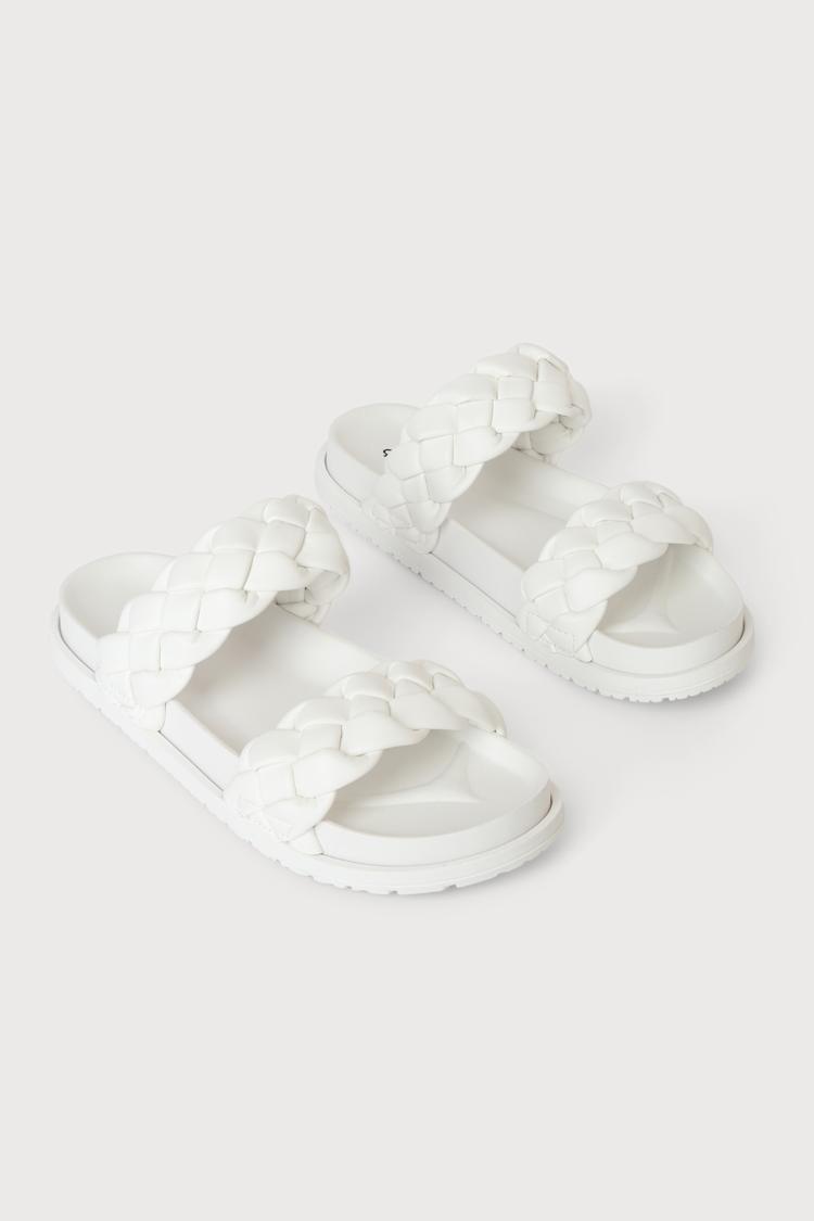 slides shoes white